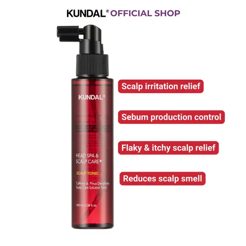 [KUNDAL] Caffeine Scalp Tonic – Promoting Hair Growth, Cooling Head Spa Care for Oily & Weak Scalp, Tea Tree & Salicylic Acid, Hair Regrowth Serum, Haircare