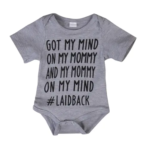 Ma&Baby Unisex Newborn Baby Girl Boy Letter Print Bodysuit Romper Tee Tops Playsuit Summer Outfits