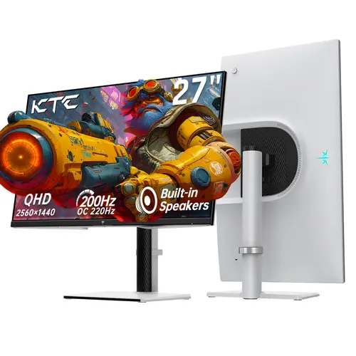 KTC H27T6 27" 2K High-Resolution Fast IPS Panel Computer Monitor, 200Hz HDR400 Game Ready Large Monitor, 1ms Response Time, 2560*1440, Dual 2W Speakers, 2xHDMI 2.0@144Hz, 2xDP1.4@200Hz (DP Overclockable to 210Hz), Adaptive Sync, Game Ready Monitor
