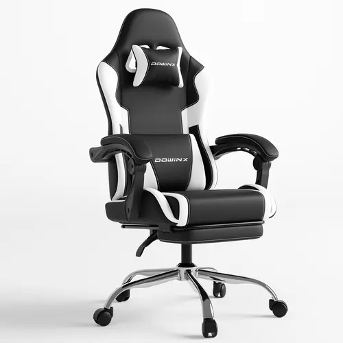 Summervibes Gaming Chair with Footrest & Massage Lumbar, Ergonomic Computer Chair 330lbs with Headrest Pillow for Office, Home, Streaming and Long Gaming Sessions