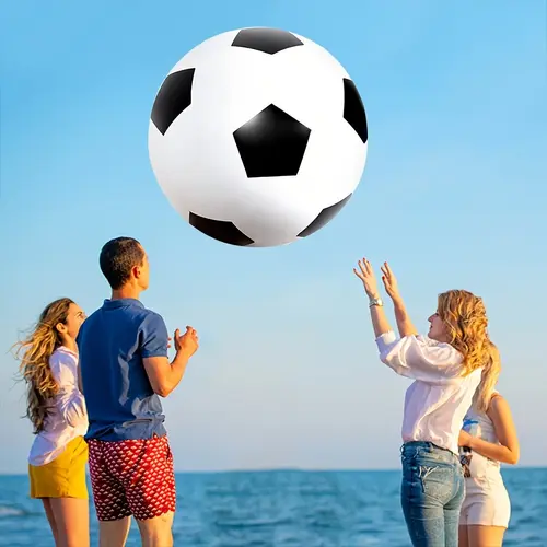 Giant Inflatable Beach Lawn Ball, Football Balls, 40 Inch Classic Color, Indoor Outdoor Play, Youth Training, Lightweight Interactive Toy, Indoor Practice Ball, Ball Sports Equipment
