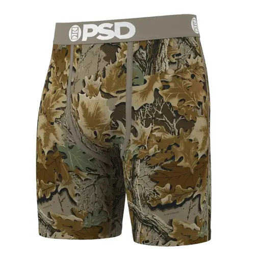 PSD Mens Realtree Classic Boxer Brief - Standard Length 7 Inch Inseam, Soft and Breathable Poly Blend Fabric Camouflage