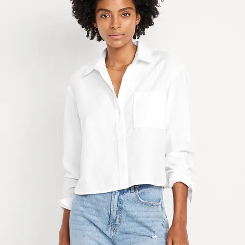 Old Navy Women's Cropped Button-Down Oxford Shirt