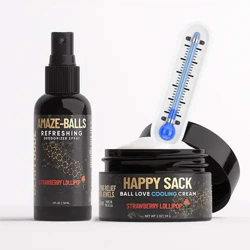 The Perfect Pair: Men's Odor Eliminating, Ball Cooling, & Anti-Chafe Cream with Deodorizing Spray