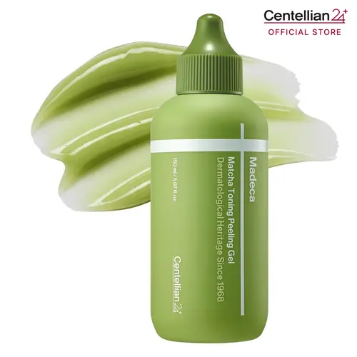 Centellian24 Madeca Matcha Toning Peeling Gel - Korean Physical Facial Exfoliator for Adults, Soothing Barrier Repair, Even Texture, Dead Skin Removal, Lightweight Self Care Product with Hyaluronic Acid & Green Tea, 150ml