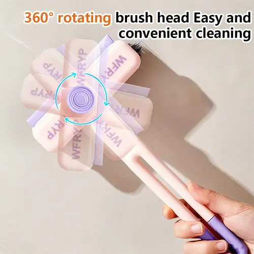 Multi-Function Rotating Crevice Cleaning Brush Set 360-Degree Rotating Head Hard Bristle for Bathroom Kitchen Window Crevices