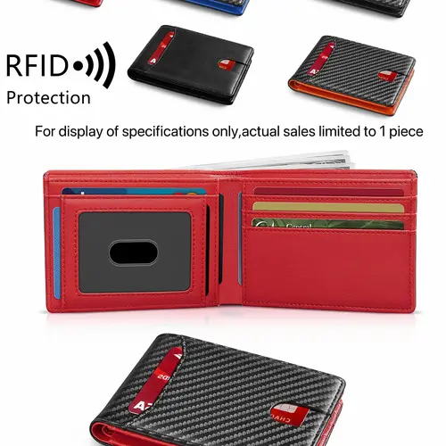 Short Wallet, Men Slim Wallet, Men's Ultra-Thin RFlD Anti-Theft Walletsecure Credit Card Holder, Compact Design Suitable For Daily Use, Men's Fashion Accessory, Ideal Men's Gift, Rfid Shielded Wallet, Business Style Wallet