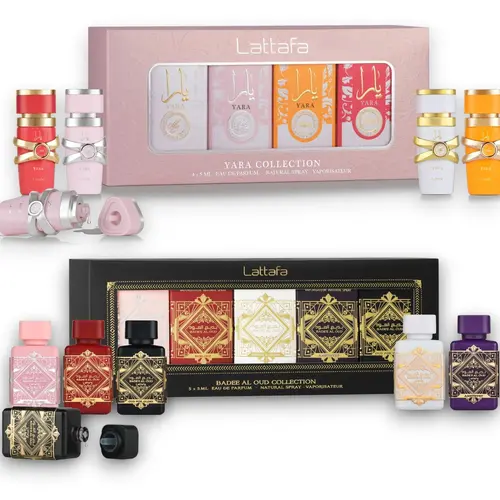 Lattafa Bundle | Bade'e Al Oud Mini Collection + Yara Mini Collection | Unisex Fragrance | 5 ML x 4 | Eau De Parfum | Orchid - Heliotrope & Tangerine