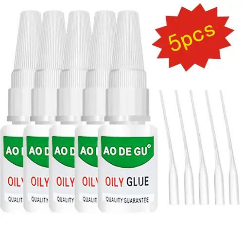 5 Pack 5pcs Strong Super Glue - Fast Drying Waterproof Adhesive, Plastic-to-Metal Universal Bonding for Plastic, Metal, Wood, Leather, PVC, Ceramics, Shoes, Crafts, DIY Repairs - Home & Office Multipurpose Office Stationery Supply