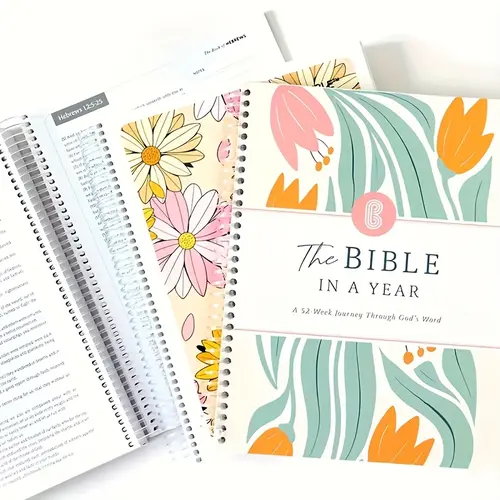 1pc 52-Week Rectangular Bible Journal - Daily Devotional Journal, 52 Weeks Bible Study Book, Yearlong Spiritual Journey Workbook, Christmas Gift for Women & Men (Office Stationery Planner), 1 Year,back to school,back to school haul