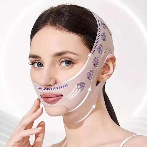 SENSIOHOME Adjustable Facial Double Chin Reducer Strap - Chin Lifting Skin Care Device, Face Wrap Selfcare Tool for Sleeping (Beauty & Personal Care Appliance), Sleeping Mask