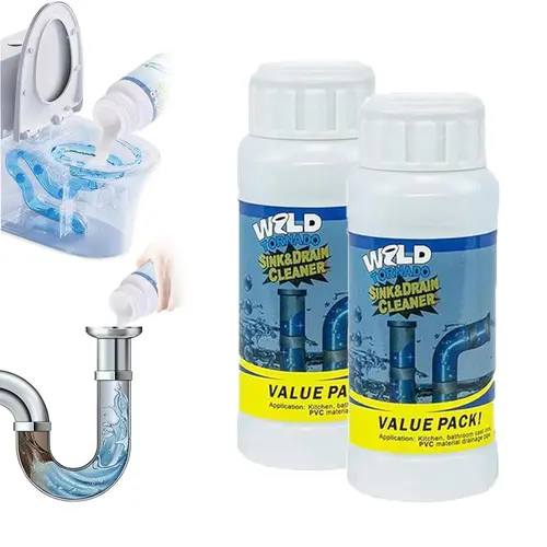 Household Drain Clog Remover Cleaner Pack, Upgrade Pipe Dredging Agent for Kitchen & Toilet Pipelines, Anti-Clogging Deodorizing Bacteria-Killing Drain Openers (Dissolves 200+ Blockages, Kills 99% Bacteria)