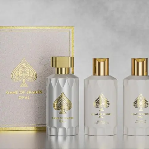 Game of Spades OPAL 4 pcs Gift Set by Jo Milano Paris (parfum 3.4 oz., Aromatic Body cleanser 3.4 oz., Hydrating body cream 3.4 oz. & Atomizer)
