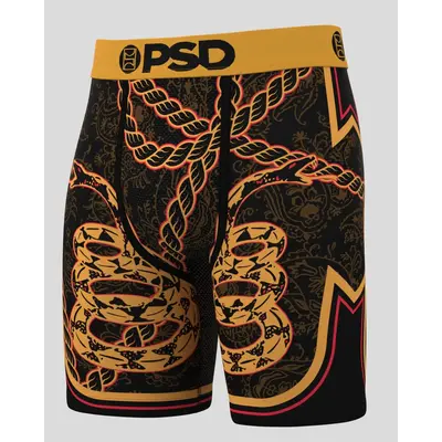 PSD Mens Dual Snakes Boxer Brief - Standard Length 7 Inch Inseam, Soft and Breathable Poly Blend Fabric
