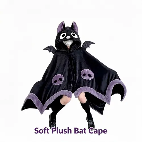 Unisex Wearable Blanket Bat Cape, Extra Large Plush Thickened Cape, One Size Fits All, Perfect Holiday Gift, Festive Halloween Christmas Gift