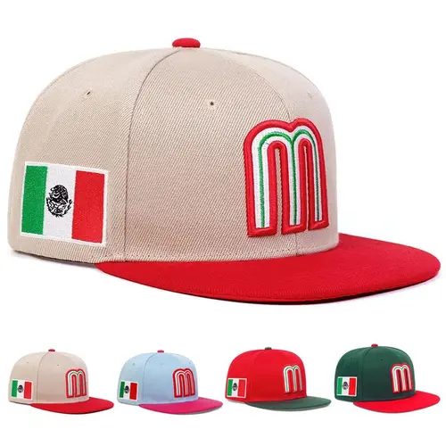 Unisex Embroidered Baseball Cap - M Letter Mexico Flag Design, Embroidered Snapback Adjustable, Unisex Style Fit, Casual Sports Cap, Sun Protection Hat, Spring-Autumn Outdoor Hip-Hop Style with a Mexican Twist Custom Hat, Street Style Cap
