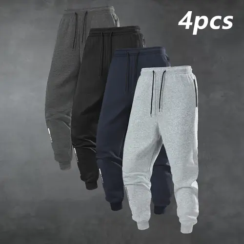 Men’s solid-color knit athletic pants with zippered pockets, suitable for outdoor jogging and fitness training; straight-leg design, casual, comfortable, and breathable. sohochic