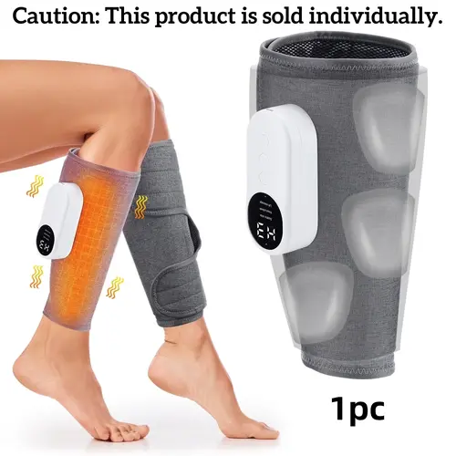 Cordless USB Rechargeable Lightweight Leg Massager - Air Compression for Calf & Foot Muscle Relief, 3 Modes, 3 Intensities, Adjustable Heat Pack, Universal Size Fit, Valentine's Day Gift (1Pc), Usb Rechargeable Massagers