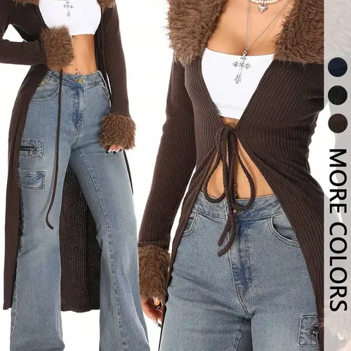 Women's Long Sleeve Knit Cardigan, Knitted Fashion Vintage Casual Plaid Pattern, Fitted Medium Fabric, Fall & Winter Outerwear, Knitwear, Tops