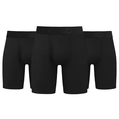 PSD Mens Black Solid Boxer Brief 3 Pack - Ultrasoft, Breathable, and Stretchy Luxe Modal Fabric, Comfortable Underwear
