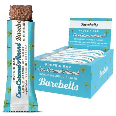 Barebells Protein Bars Coco Caramel Almond - 12 Count, 1.94oz Bars - Protein Snacks with 20g of Protein and no added suger - With 20 grams of protein and no added sugar*,