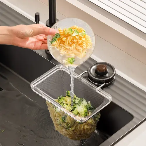 AIR U Suction Sink Strainer Holder with 50Pcs Food Catcher Filters, No Clog Drain for RV Camping Van Life Apartment Bathroom Kitchen, Easy Rotary Install