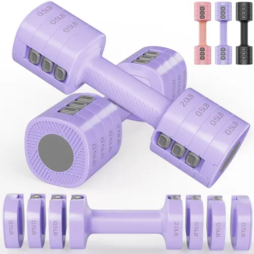 Adjustable Dumbbells 5 lb Dumbbells Bearbro Set of 2 / Pair 10 lb Total Free Weights 4 in 1 Women Hand Weights for Home,Office,Gym Exercise Training 2lb 3lb 4lb 5lb Fast Adjust