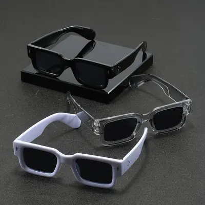 Men's 3-PCS Lightweight Plastic Small Square Frame Sports Eyewear - Polarized Anti-Reflective High-Quality Nylon TR90 Lenses, Black/Transparent/White Frames, Sleek Design, Mensfashion Accessory, Casual Sunglasses for Driving & Daily Use