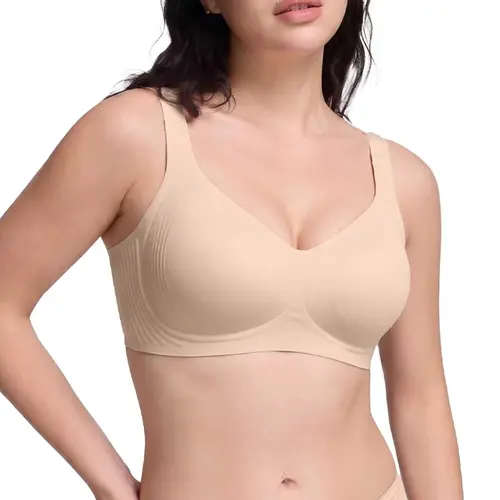 VRCOMFY Jelly Wireless  Bras for Women Full Coverage No Underwire Everyday Bras Comfortable Wireless Push Up Bralettes Seamless Tshirts Bras