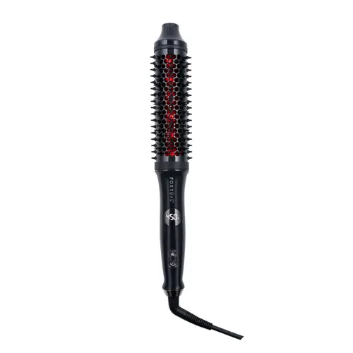 FoxyBae Hottie Hot XL Infrared Thermal Round Brush – Heated Brush for Smooth Volume – 1.5" Tourmaline Ceramic Barrel – Digital Heat Control