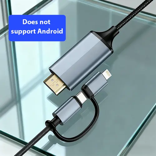 Lulaven 2-in-1 Lightning & USB-C HDMI Adapter Cord (6ft), Dual Port Cables, 1080P HD Video Sound Sync, Electronic Accessories for iPhone 16/15/14/13 Pro/Max & iPad Pro, Manufacturer Warranty, Not for Android Devices