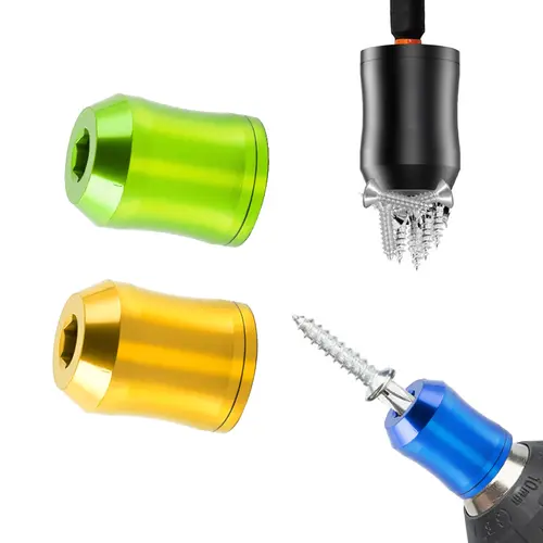 2-Pcs Magnetic Screw Ring - 1/4 Inch (6.35 mm) Inner Strong Magnet Hardware Tool Accessory, Screwdriver Components, Fits Most Bits, Drill Attachment for Power Bits, Hex Screwdrivers