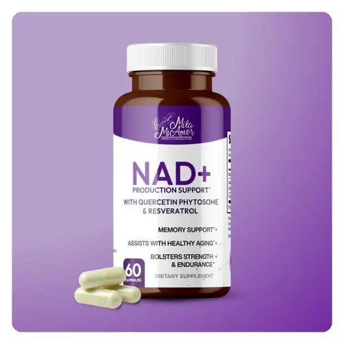 NAD+ Cellular Energy & Anti-Aging Supplement | Boost Energy, Focus & Longevity | Supports Mitochondrial Health, DNA Repair & Brain Function | 60 Capsules
