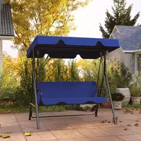 3-Seat Outdoor Patio Swing Chair withRemovable Cushion, Steel Frame Stand andAdjustable Tilt Canopy for Patio, Garden, PoolsideBalcony,,outdoorfurnitureset homeessentials