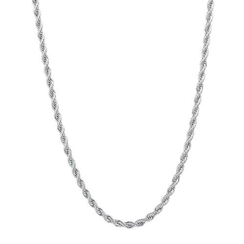 Stainless Steel Unisex Rope Chain Necklace for Men and Women Fashion Jewelry