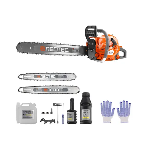 [SummerFinds] NEOTEC 68CC Gas Powered Chainsaw 22 & 24 Inch Cordless Handheld Petrol Gasoline Chain Saw for Tree Felling Forestry Logging with Gloves & Accessories