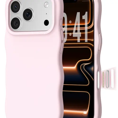 ORNARTO Soft Silicone Protector Case for iPhone 16-17 Series - Cute Curvy Edges, Camera Control Button, Shockproof, Blush Pink Women's Mobile Accessory, Cute Accessories, Smartphone