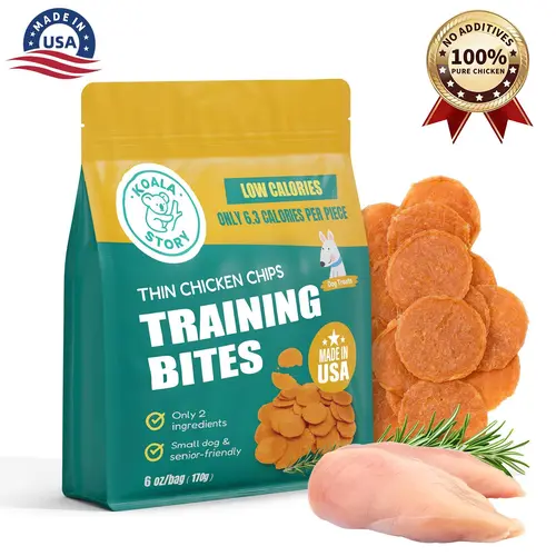 KOALA STORY Thin Slices Chicken Treats for Dogs & Cats - 70% High-Protein, Grain-Free, Low-Calorie, Air-Dried, 2-Ingredient, Made in USA, 12 oz Natural Training Bites