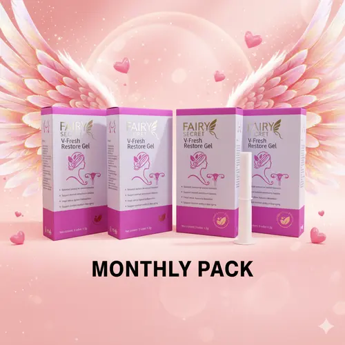 Fairy Secret V-Fresh Restore Gel Monthly Pack Intimate Care for Women Daily Freshness PH Balance Odor Control with Cranberry Extract Antibacterial