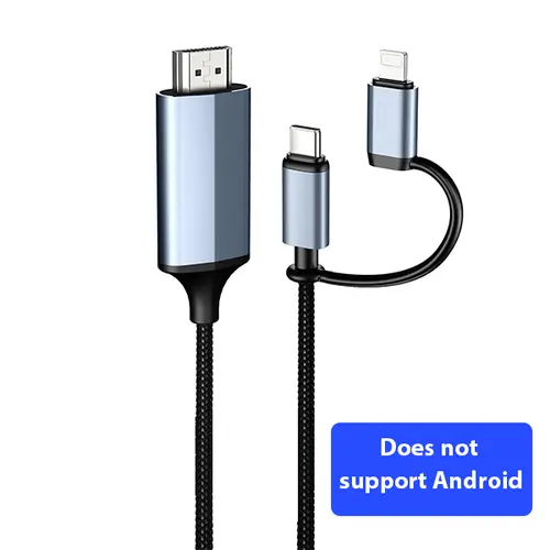 Lulaven 2-in-1 Lightning & USB-C HDMI TV Adapter Cable, 6FT/10FT Length, 1080P HD Video-Sound Sync Accessory, Manufacturer Warranty, Connection Cable for iPhone 16/15/14/13 Pro/Max & USB-C iPad Pro (Not for Laptops/Android Phones), Cord, Usb C Compatible