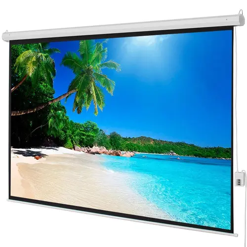 Winado Motorized Projector Screen - 100" 4:3, 80"x60" Viewing Area, Matte Finish Softens Glare, High Gain, Quiet Motor Keeps Movie Nights Serene, RF Remote Control