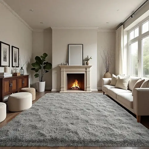 BEPATIO Fluffy Furry Shag Area Rug - Cozy Floor Mat, Durable Modern Indoor House Decor Rug for Bedroom & Kids' Room
