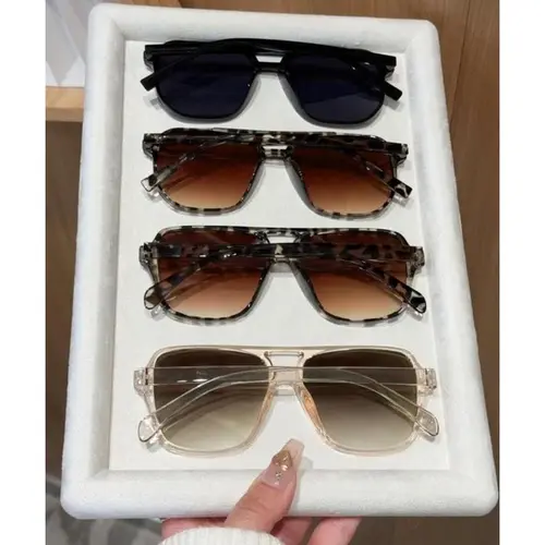 4-Pack Unisex Polyamide Frame Lightweight Aviator Sunglasses Set - Double Bridge, 4 Styles, Everyday Lightweight Wear, Daily/Outdoor Use, Men's Sunglasses, Fashion Accessories for Women