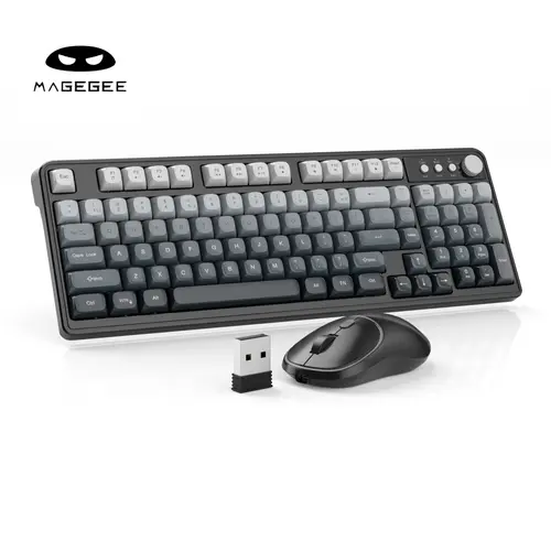 MageGee Wireless game and office Keyboard and Mouse Combo  RGB Backlit Rechargeable  Keyboard 2.4GHz Quiet Blue White Purple Keyboard Mouse for Mac Laptop PC Gamer,back to school,back to school haul