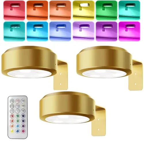 3Pcs Picture Lights, Picture Lights for Wall, Magnetic Painting Light with 13 Lighting Modes, Poster Lights, Wireless Art Light Battery Operated With Remote