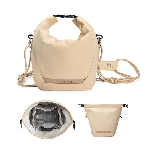 K&F Concept Small Compact Camera Sling Bag - Adjustable Strap Satchel, Lightweight Shoulder Bag with Release Buckle, Soft Pouch Handbag for Urban Street Photography, Crossbody Bag