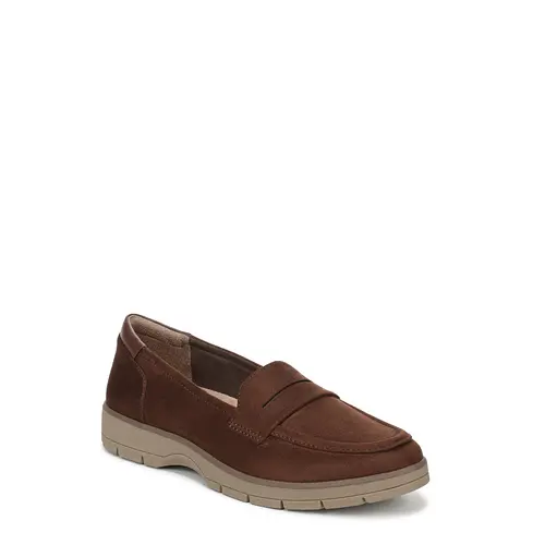 Dr. Scholl's Women's Nice Day Platform Penny Loafers - Faux Leather Slip-On Flats with Foam, Arch Support, Flexible Sole, Wide Width for Everyday Casual Wear