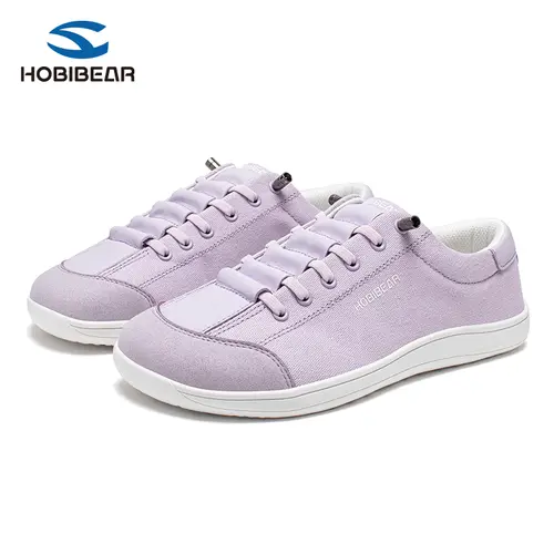 HOBIBEAR Wide Toe Men's Canvas Barefoot Slip-On Casual Trainers - Flexible, Slip-Resistant Walking Shoes for Daily Wear