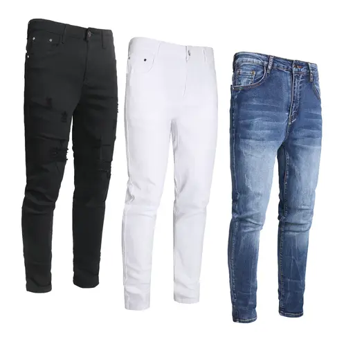 JUNBAOSS Men's Multi Pack Skinny Jeans Stretch Ripped Jeans for Men, Distressed Slim Tapered Leg Fashion Comfort Flex Waist Denim Pants #SohoChic