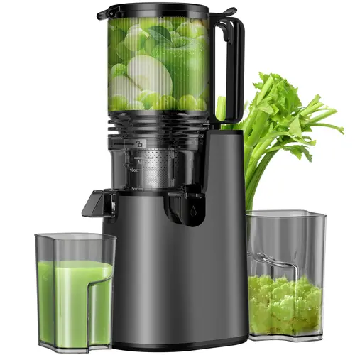 LQZ Cold Press Juicer – 5.4" Extra Wide Feed Chute, 99% Juice Yield, Easy to Clean Slow Masticating Juicer,Summer Glow